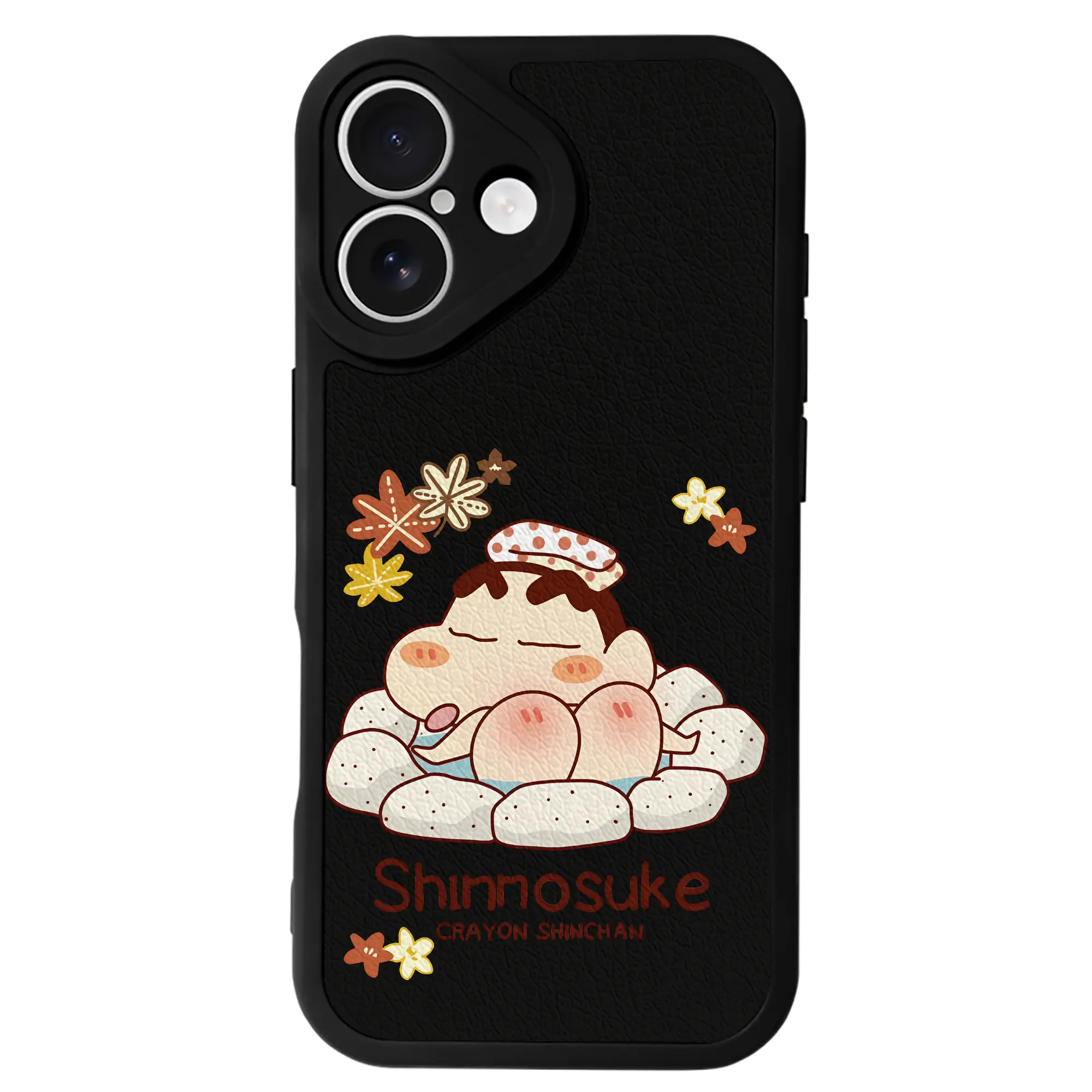 クレヨンしんちゃん グッズ 野原 しんのすけ - IPhone 16シリーズ対応 ・ シリコンスマホケース ・ レザー調 ・ 高精度フィット ・ 耐衝撃 ・ ワイヤレス充電対応 ・ 精密カット